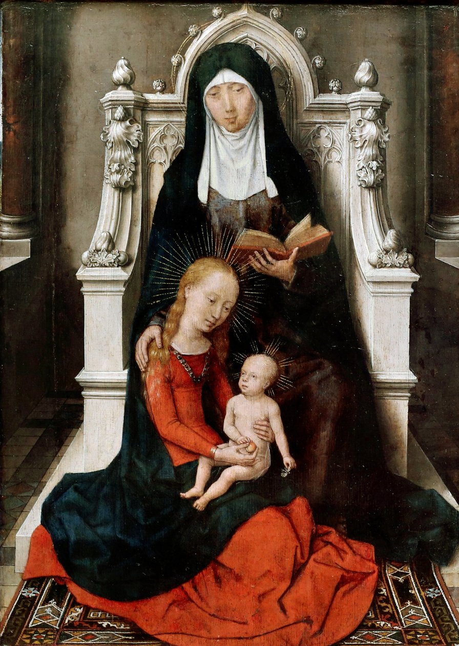 Madonna og barn med St. Anne af Hans Memling