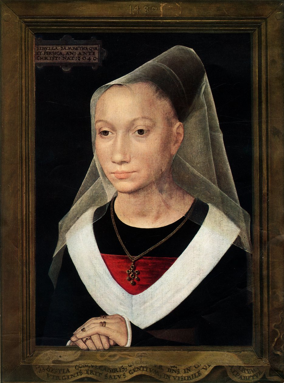 Portræt af Marie, datter af Willem Moreel, 1480. af Hans Memling