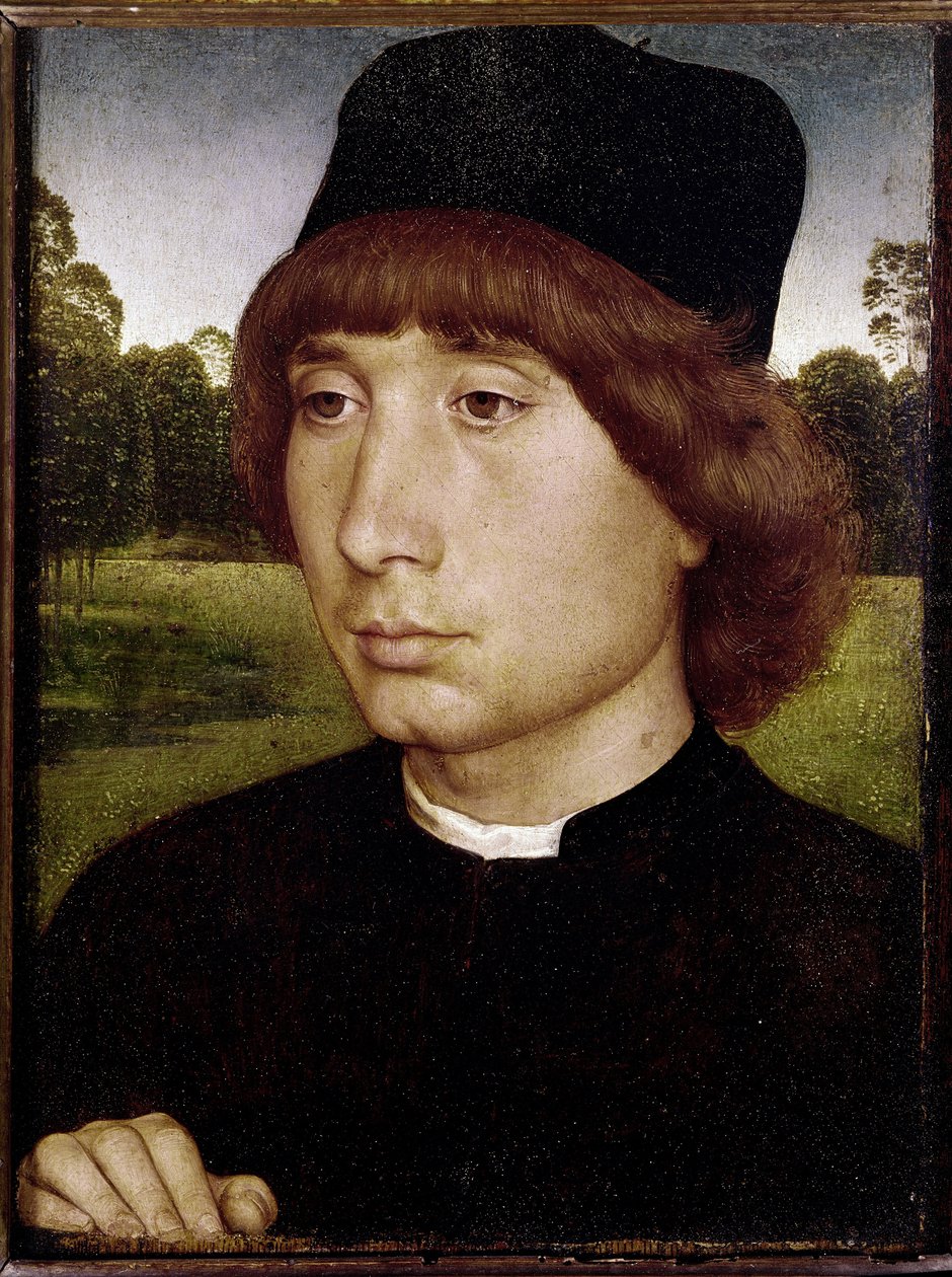 Portræt af en ung mand. (olie på træ, ca. 1480) af Hans Memling