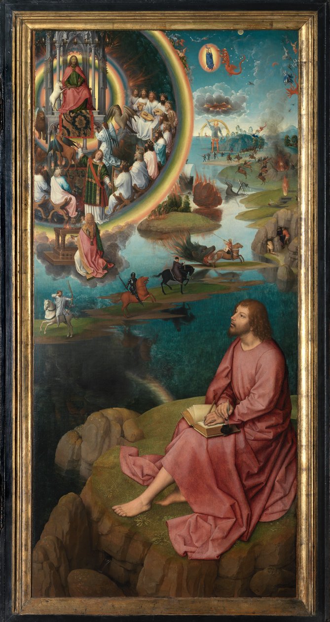 Højre panel af Johannes Døberens Triptykon og Sankt Johannes Evangelisten af Hans Memling