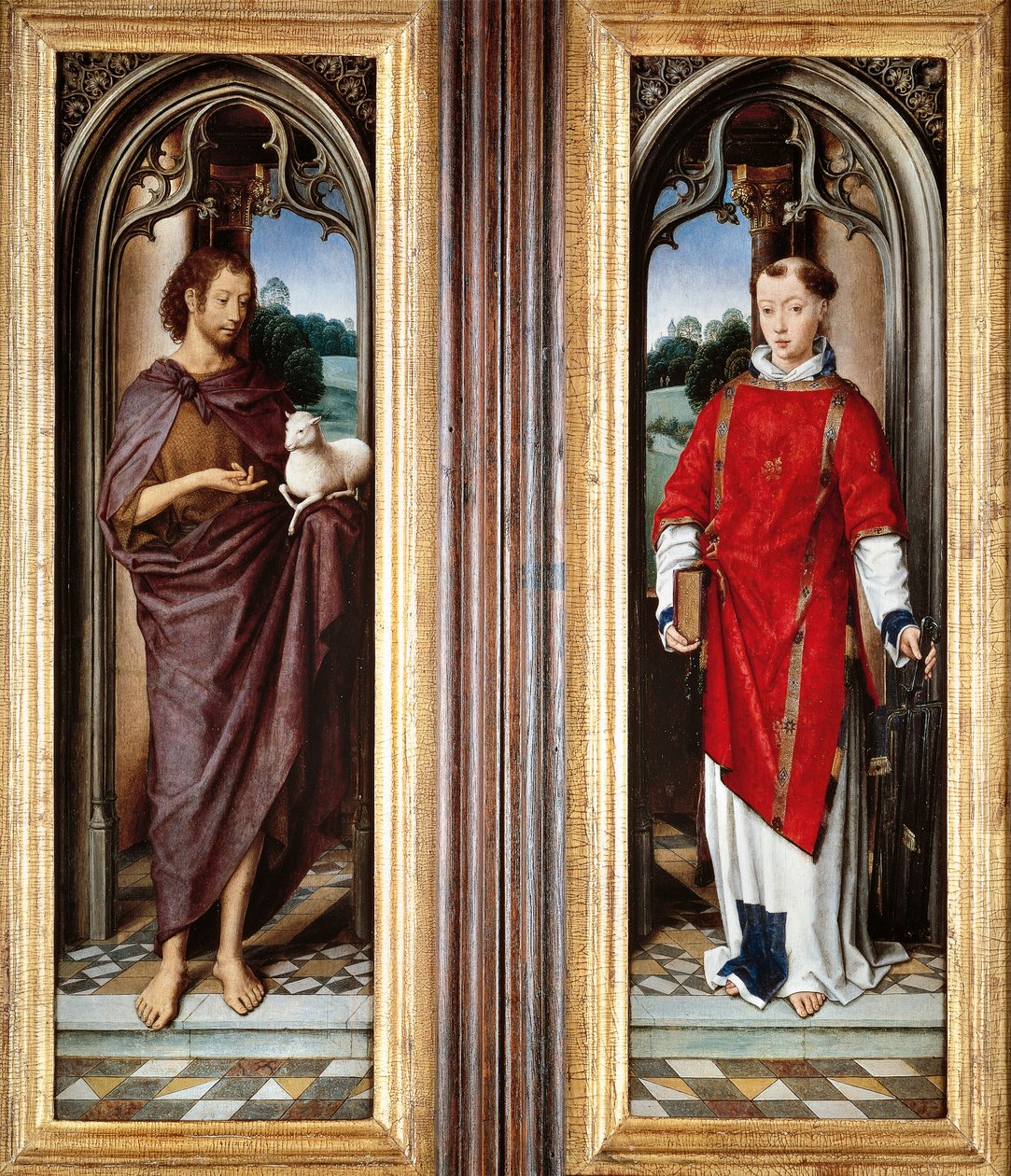 St John Baptist and St Lawrence, af Hans Memling (ca. 1430-1494) af Hans Memling