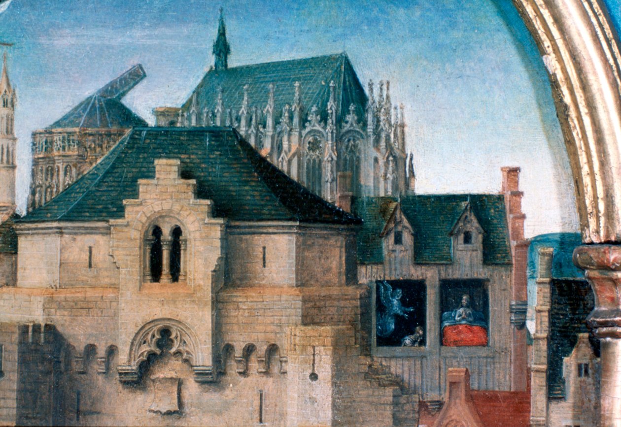St Ursula-helligdommen, afgang fra Köln, detalje, 1489 af Hans Memling