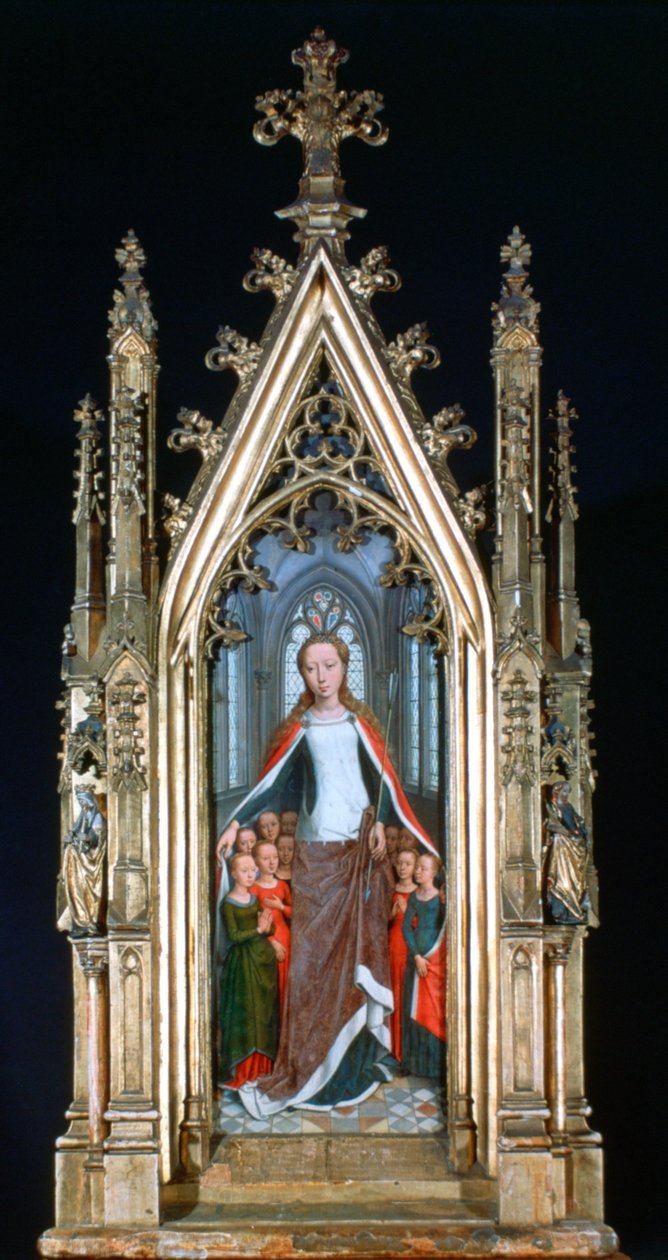 St Ursula-helligdommen, St. Ursula og de hellige jomfruer, 1489 af Hans Memling
