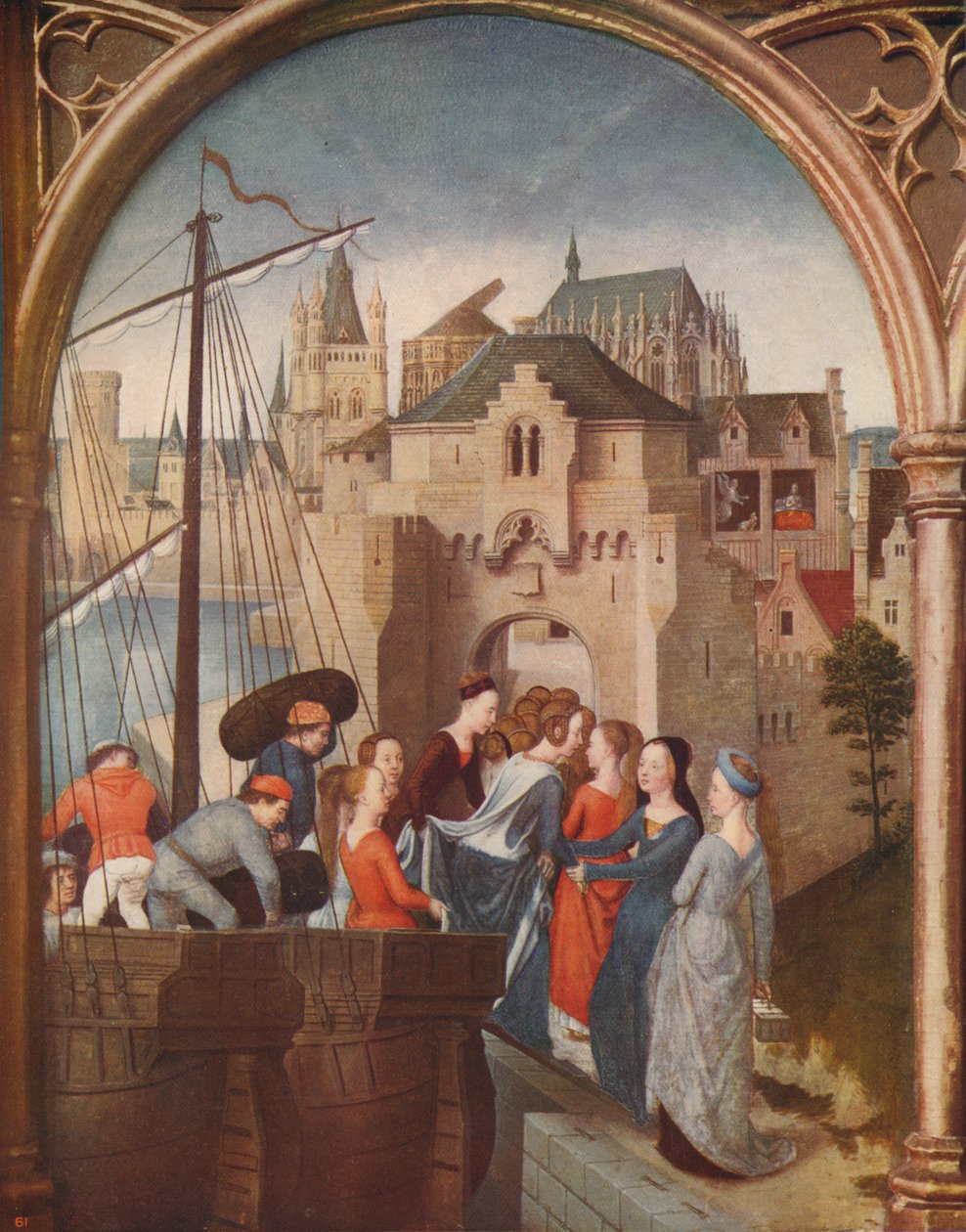 St. Ursulas ankomst til Köln, 1489, c1915 af Hans Memling