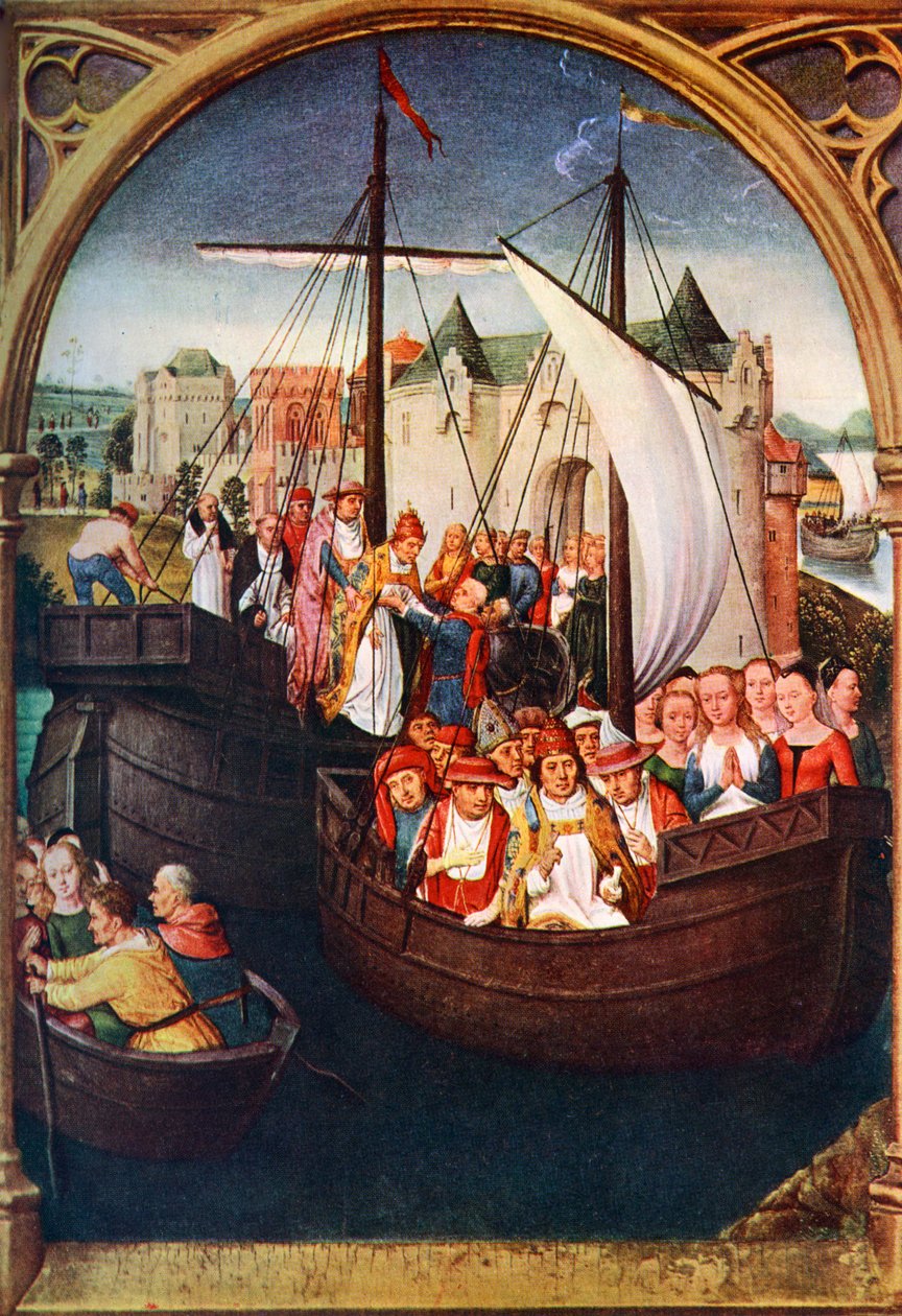 St Ursulas afgang fra Basel, før 1489, c1900-1920. af Hans Memling