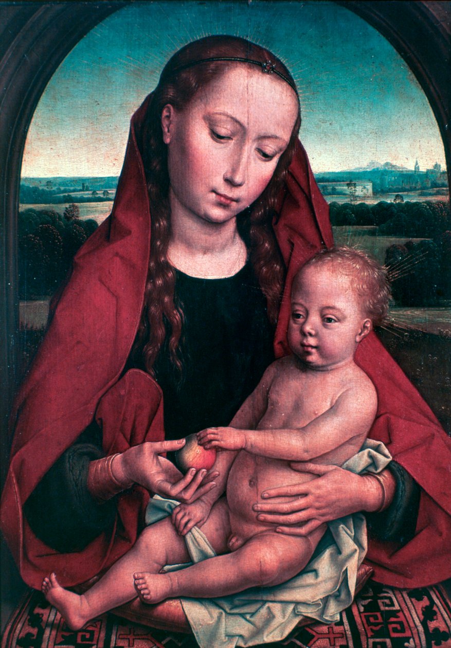 Jomfruen og barnet, c1453-1494 af Hans Memling