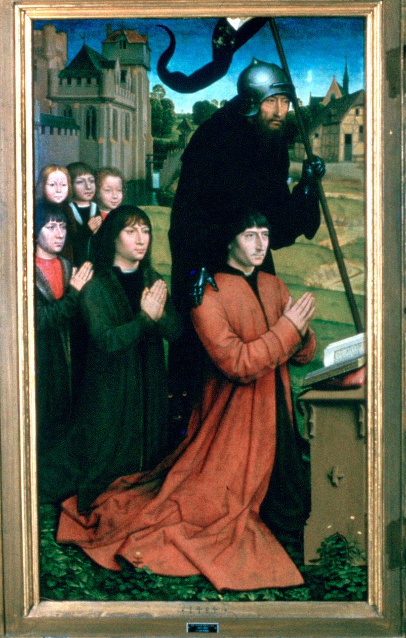 Triptykon af familien Moreel, detalje, 1484 af Hans Memling