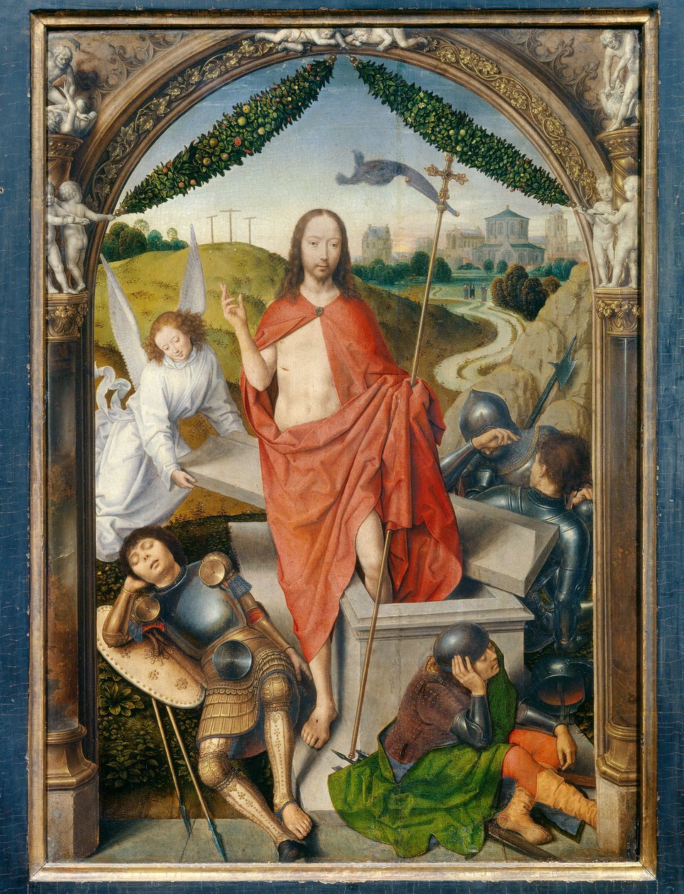 Triptykon af opstandelsen. centrale del. Maleri af Hans Memling (1435-1494) Ec. Flam. af Hans Memling