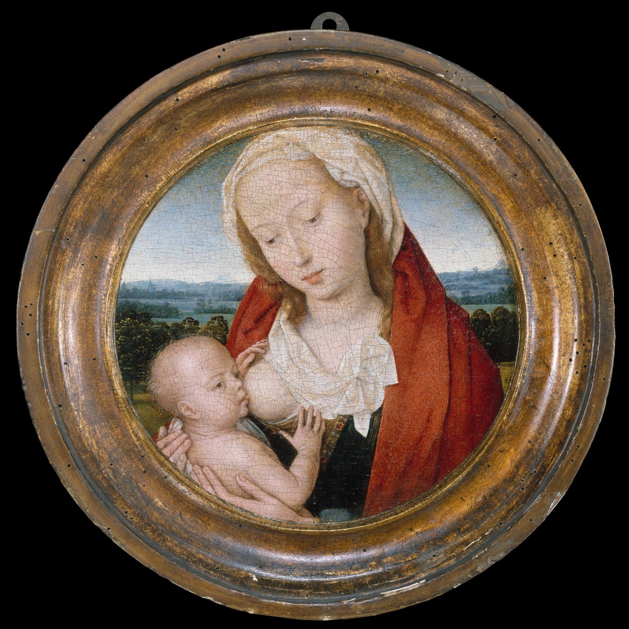 Jomfru og barn, ca. 1475-80 (olie på træ) af Hans Memling