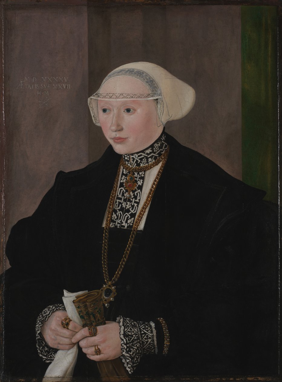 Portræt af Maria Kitscher, Freybergs hustru, 1545 af Hans Muelich or Mielich