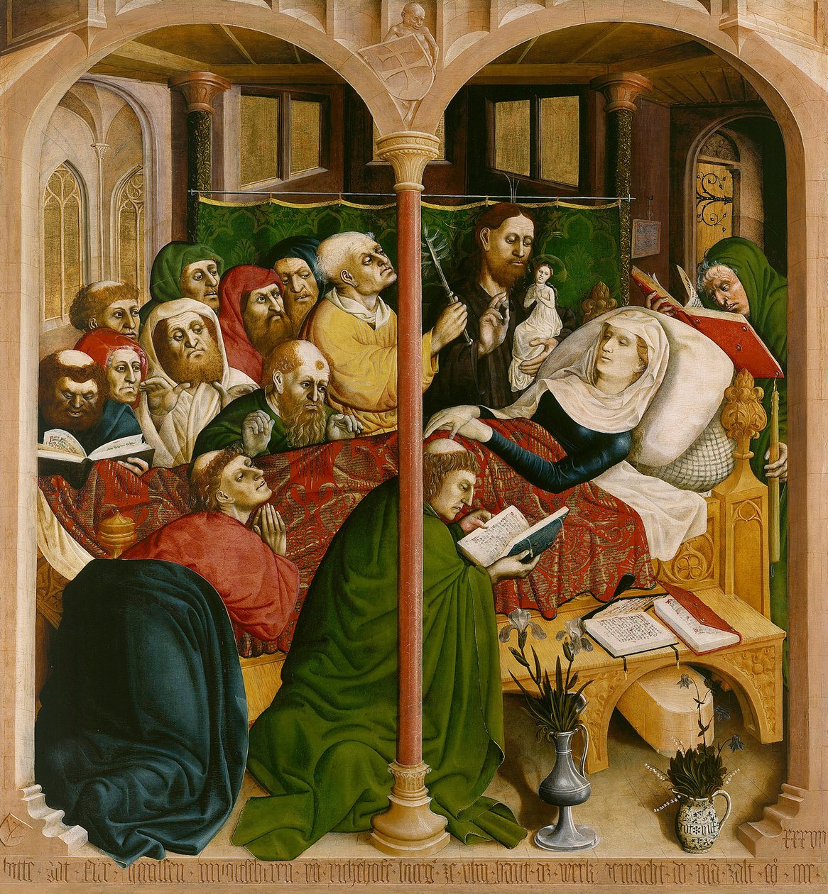 Marys død. Wurzach-alterets vinger, 1437 af Hans Multscher