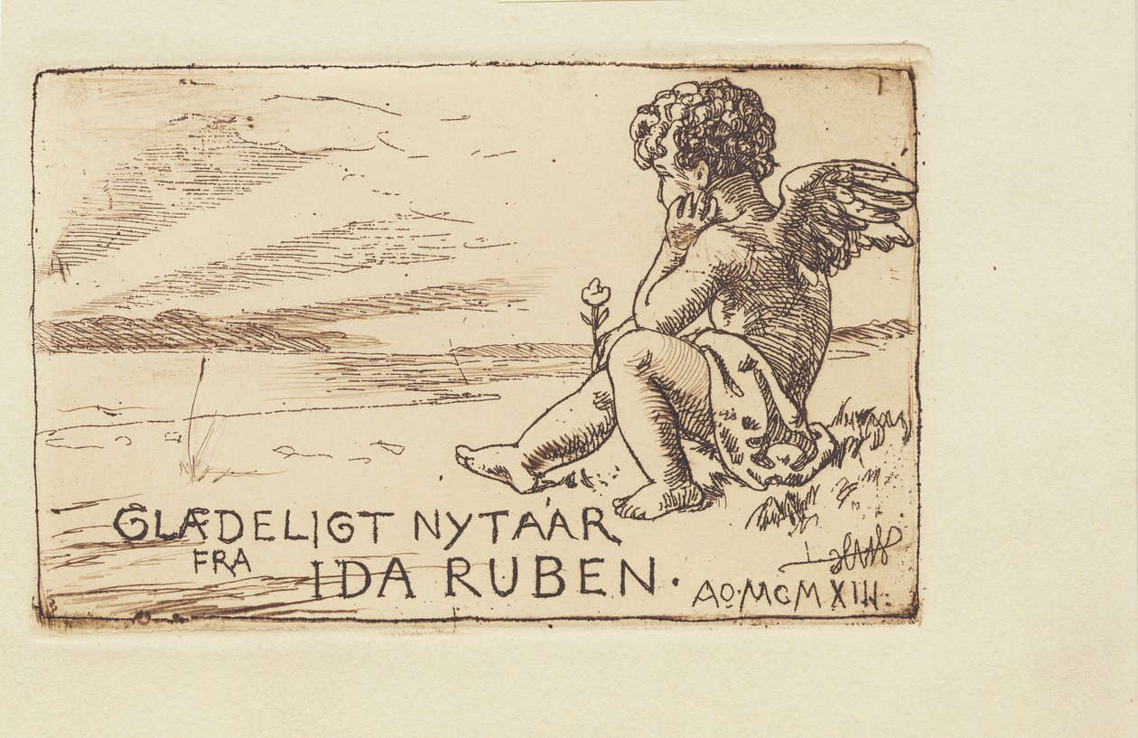 Nytårskort af Hans Nikolaj Hansen