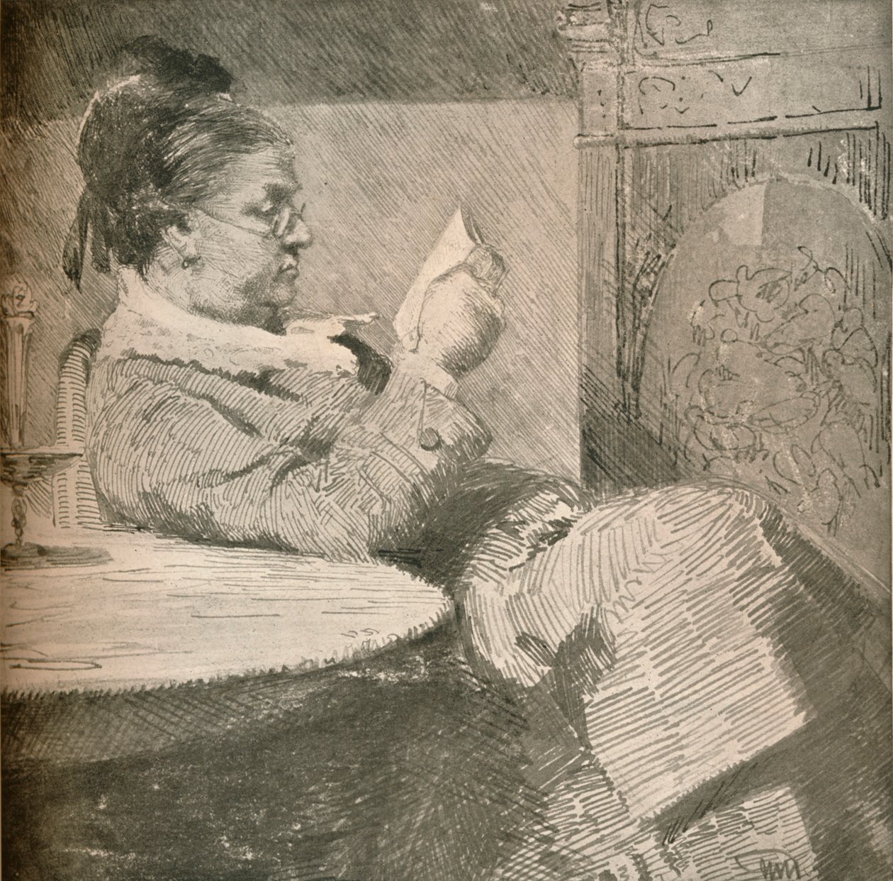 Portræt af kunstnerens mor, c1912 af Hans Nikolaj Hansen