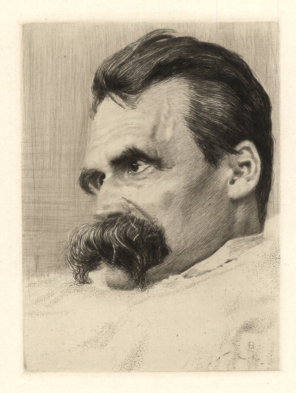 Portræt af Friedrich Nietzsche, 1899-1900 af Hans Olde