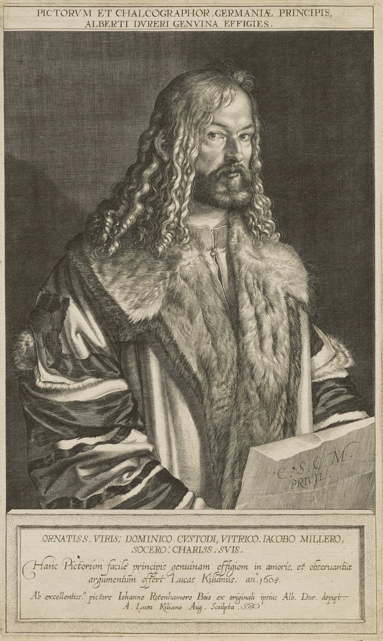 Portræt af Dürer, graveret af Lucas Kilian af Hans Rottenhammer