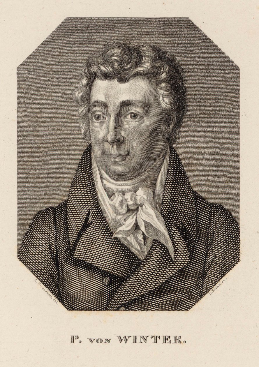 Portræt af komponisten Peter von Winter 1754-1825, ca. 1830. af Hans Rudolf Rahn