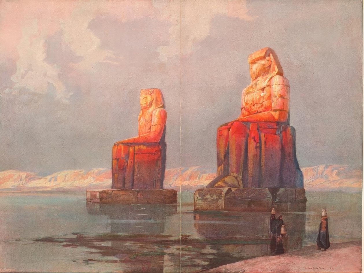Statuerne af Memnon foran templet (...) af Hans Rudolf Schulze
