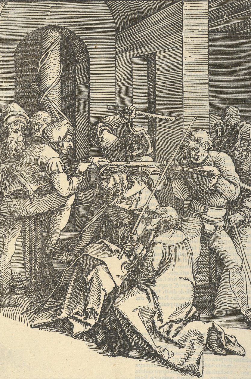 Kristus kronet med torne, fra spejl af vor Herre Jesu Kristi lidenskab, 1507. af Hans Schäufelein the Elder