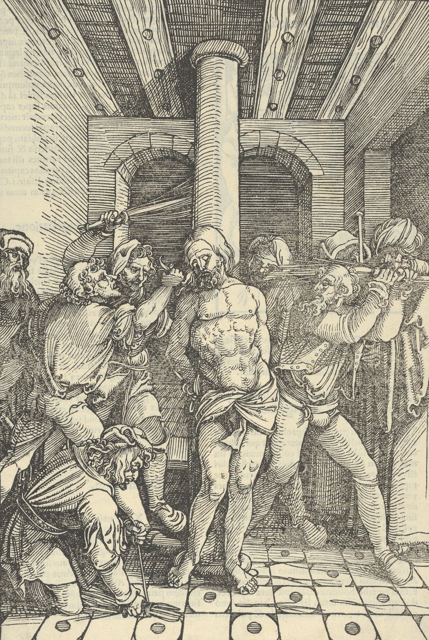 Kristus pisket, fra spejl af vor Herre Jesu Kristi lidenskab, 1507. af Hans Schäufelein the Elder