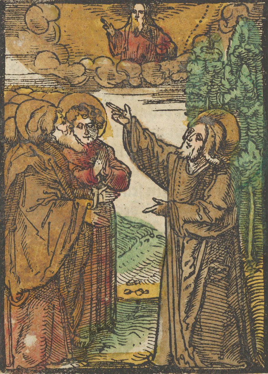 Kristus taler om sin tilbagevenden til faderen, fra Das Plenarium, 1517. af Hans Schäufelein the Elder