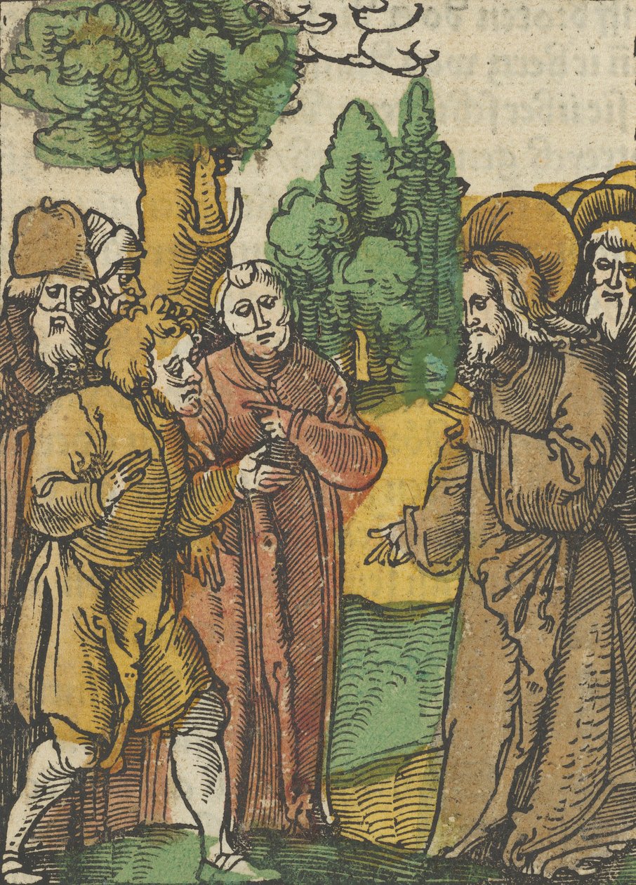 Kristus og farisæerne, fra Das Plenarium, 1517. af Hans Schäufelein the Elder