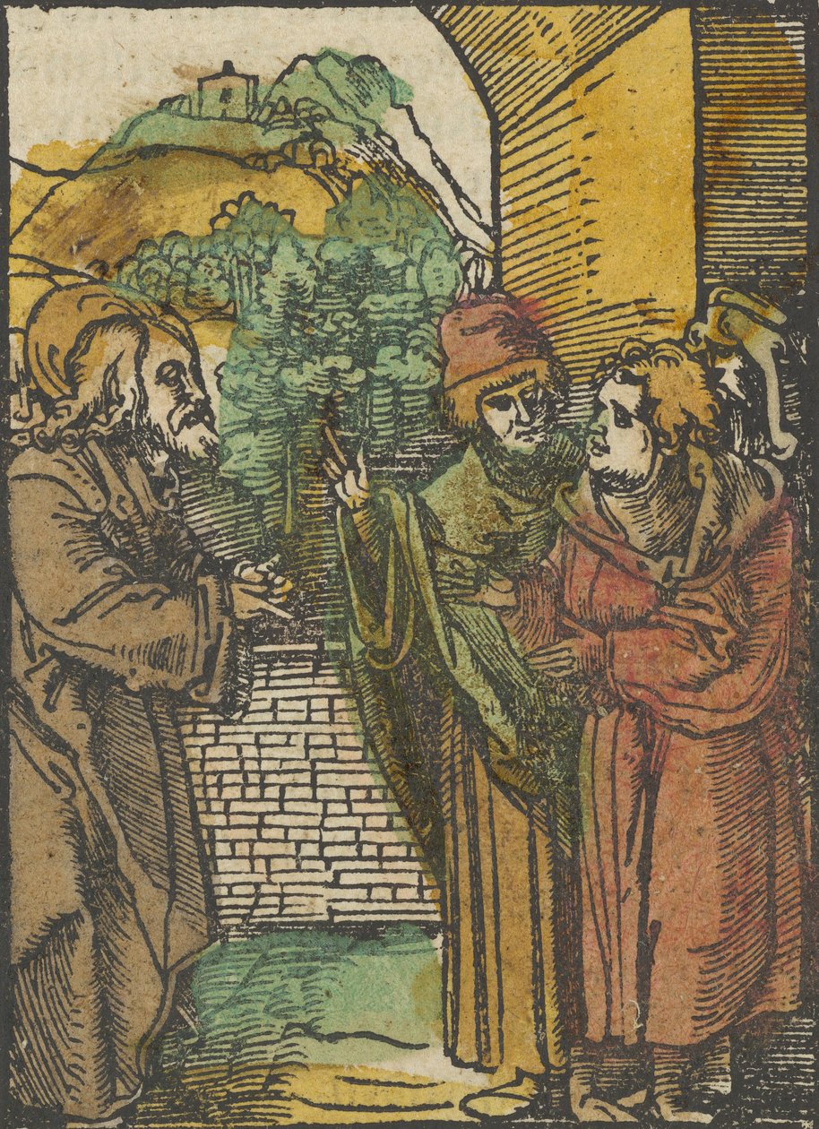 Kristus og farisæerne, fra Das Plenarium, 1517. af Hans Schäufelein the Elder