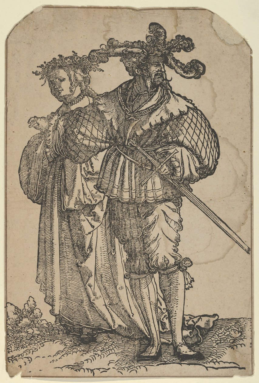 Dancing Couple I, fra The Wedding Dancers restrike. af Hans Schäufelein the Elder