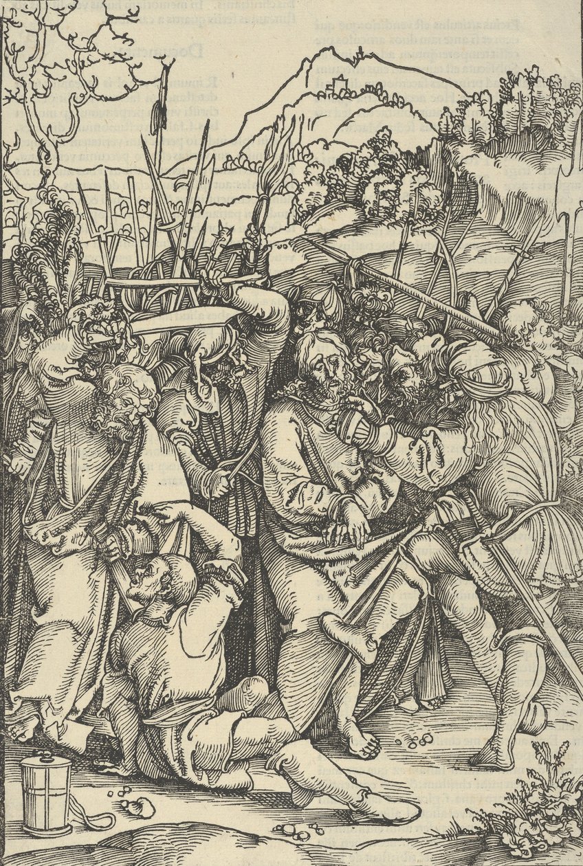 Kristi arrestation, fra spejlet af vor Herre Jesu Kristi lidenskab, 1507. af Hans Schäufelein the Elder