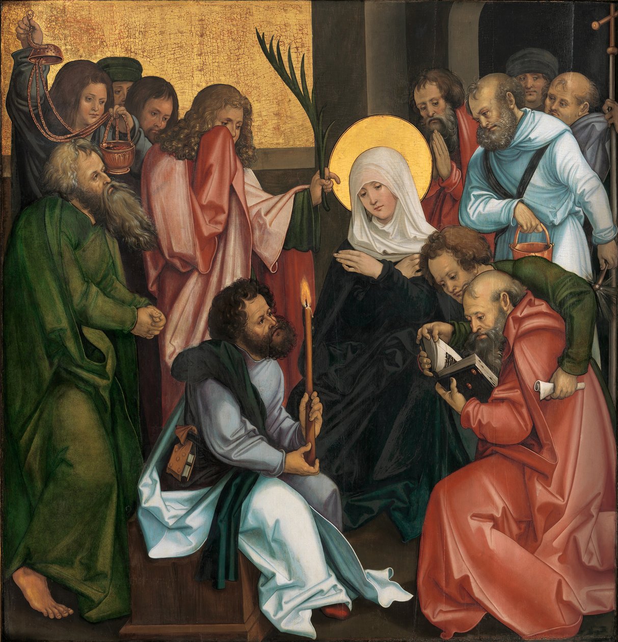 The Dormition of the Jomfru, omvendt Kristus der bærer korset, ca. 1510. af Hans Schäufelein the Elder
