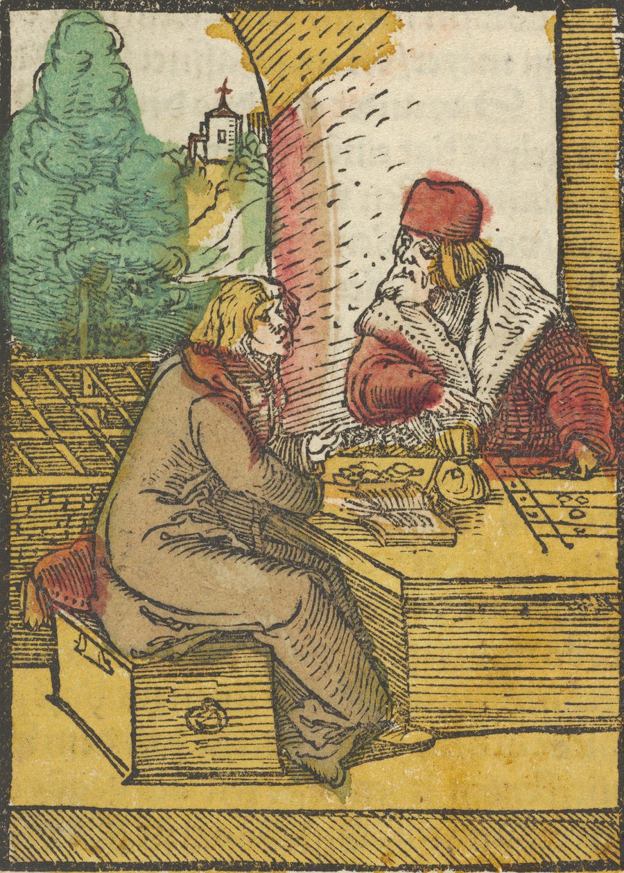 Lignelsen om den rige mand og husholdersken, 2, fra Das Plenarium, 1517. af Hans Schäufelein the Elder