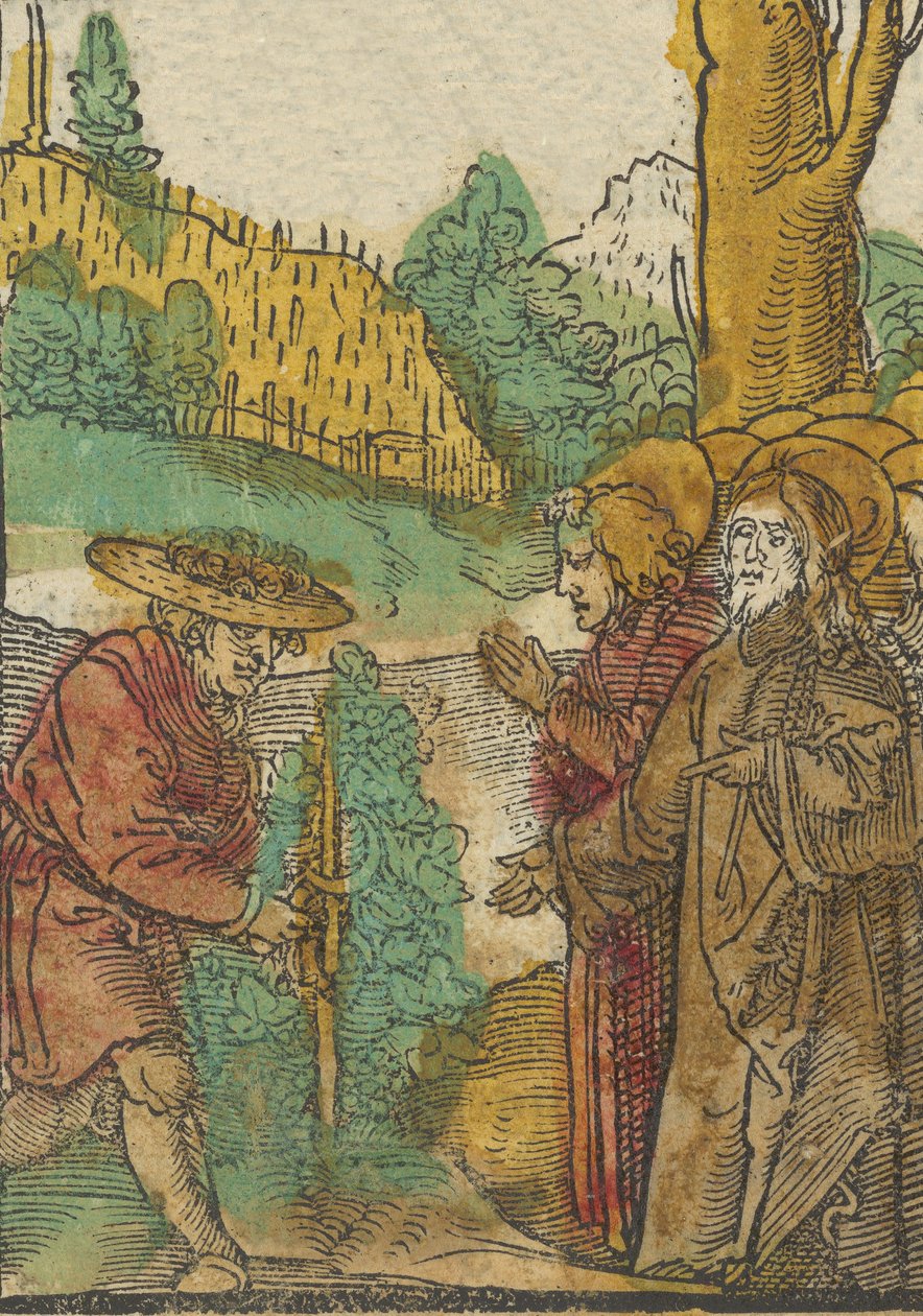 Lignelsen om arbejderne i vingården, fra Das Plenarium, 1517. af Hans Schäufelein the Elder