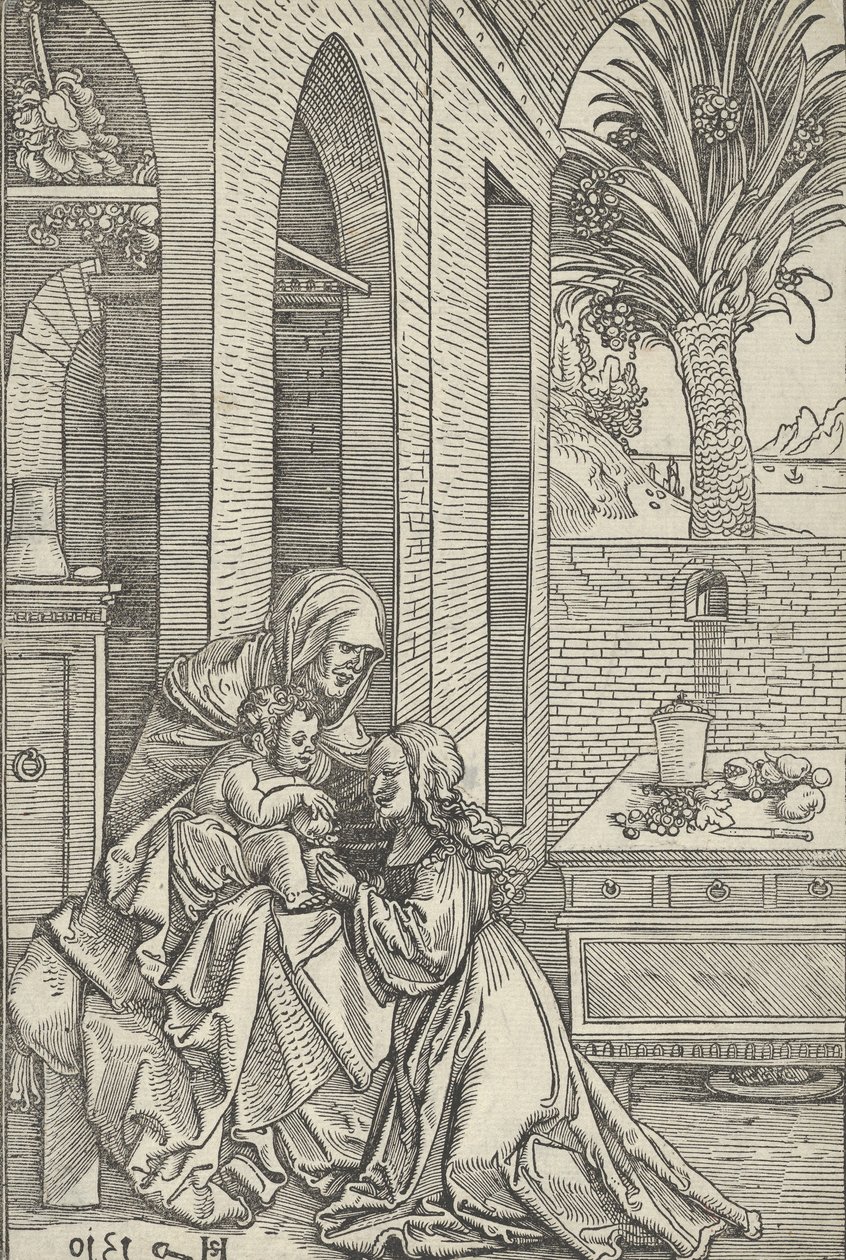 Jomfru og barn med Sankt Anne, 1510. af Hans Schäufelein the Elder