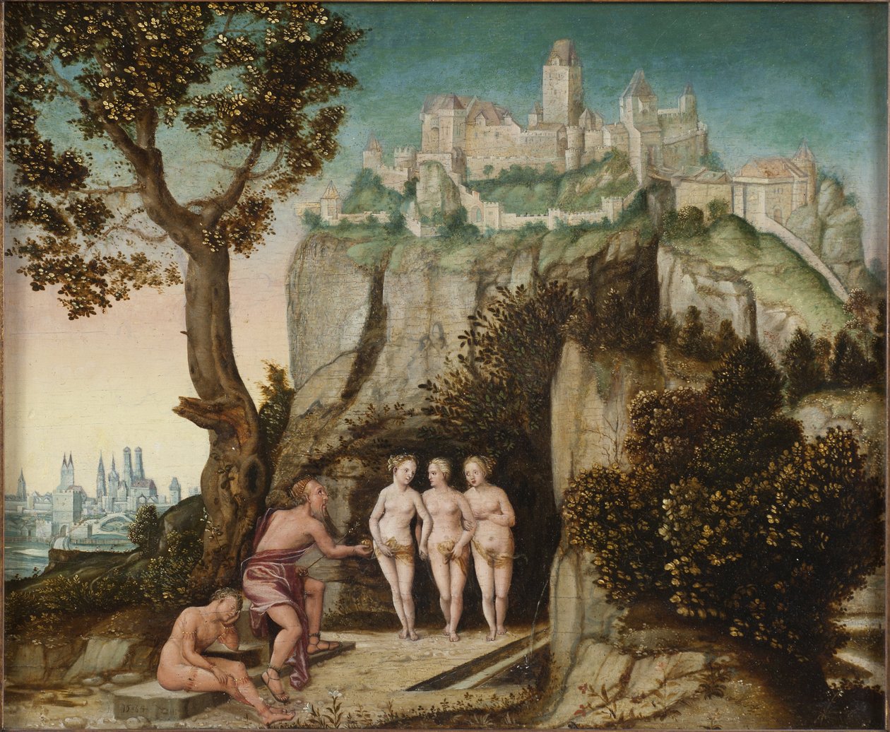 Le jugement de Paris - The Judgment of Paris, af Schoepfer, Hans, den ældre (1505-1570). Olie på træ. Mål: 32x41 cm. Nationalmuseum Stockholm af Hans Schoepfer