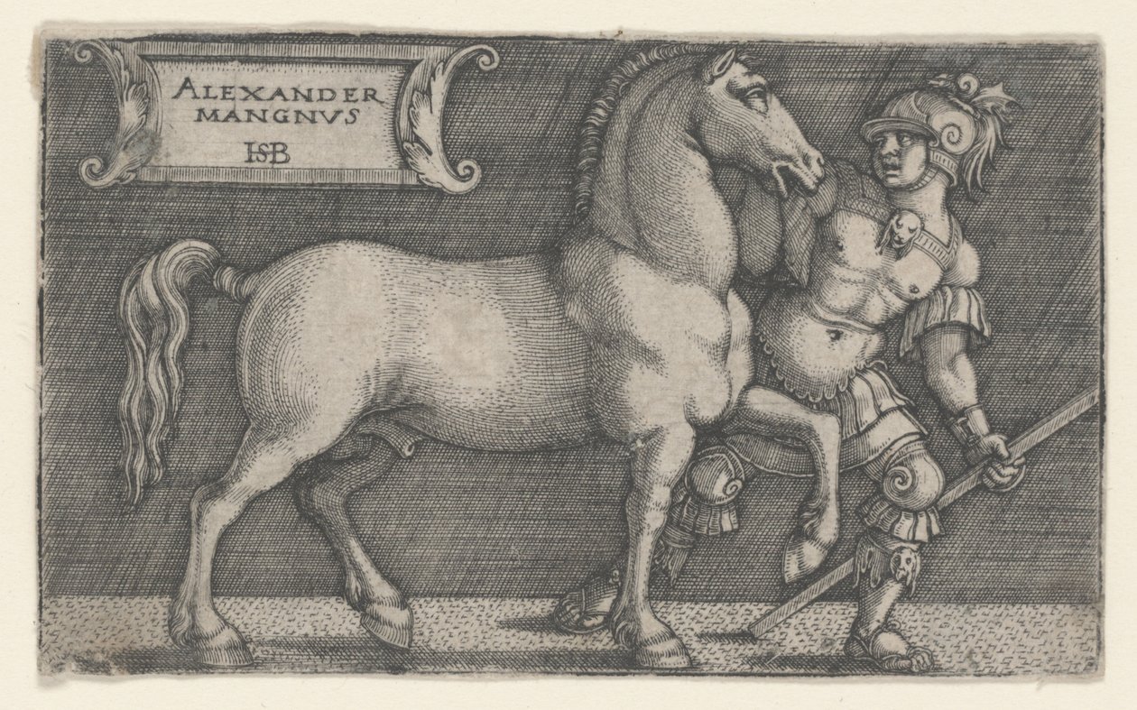 Alexander den Store Leading Bucephalus, ca. 1531-1550 (gravering) af Hans Sebald Beham