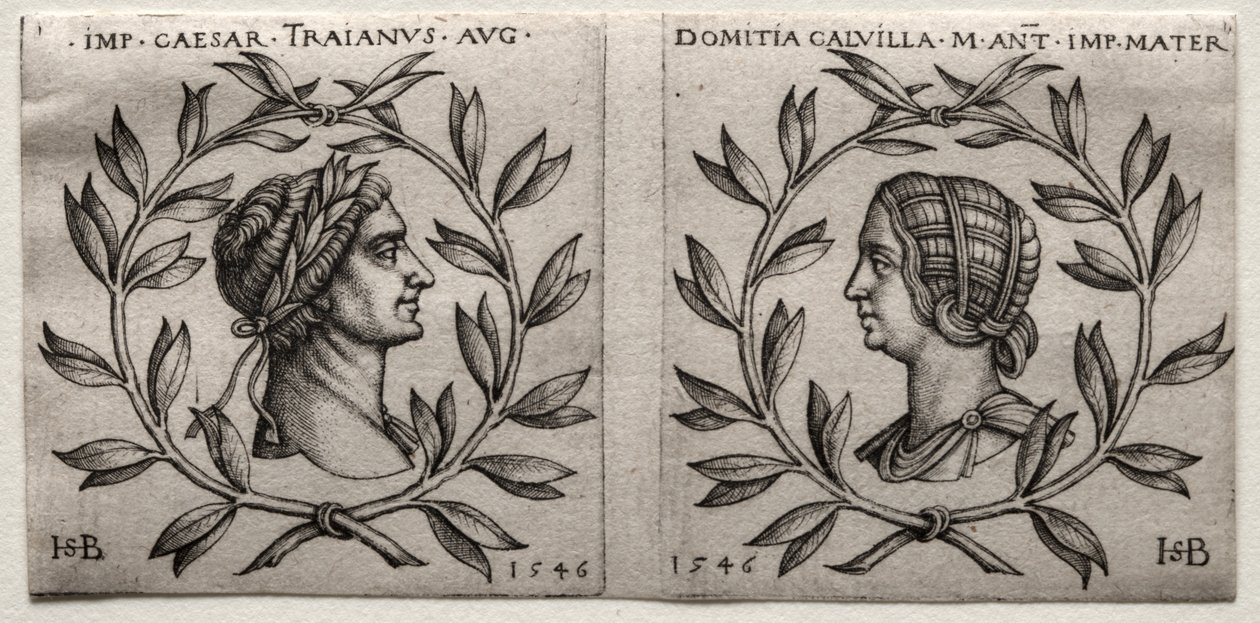 Buster af kejser Trajan og Domitia Calvilla, 1546. af Hans Sebald Beham