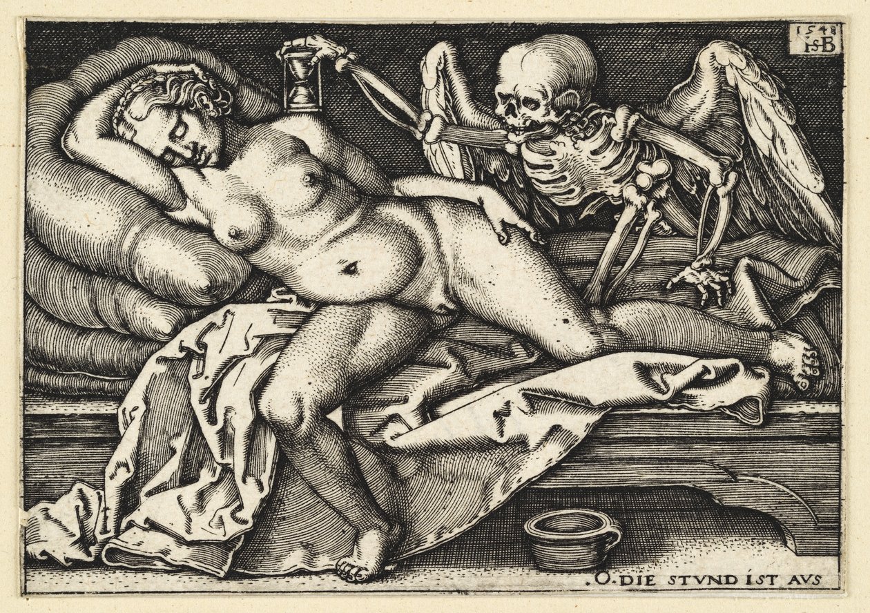 Døden og den sovende kvinde af Hans Sebald Beham