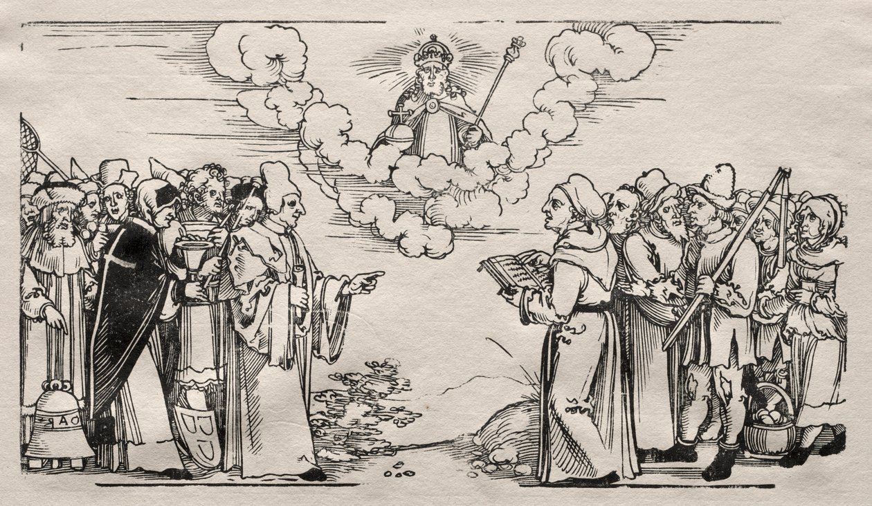 Strid mellem Luther og en katolsk teolog. af Hans Sebald Beham