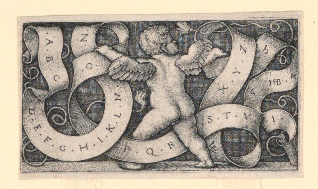 Geni med alfabet af Hans Sebald Beham