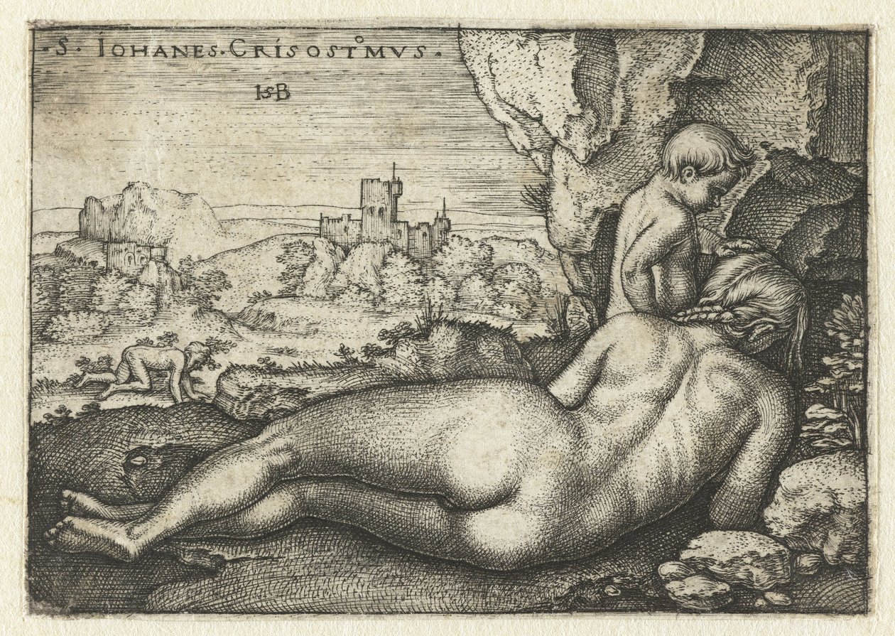 Sankt Johannes Chrysostomus som eremit i ørkenen af Hans Sebald Beham