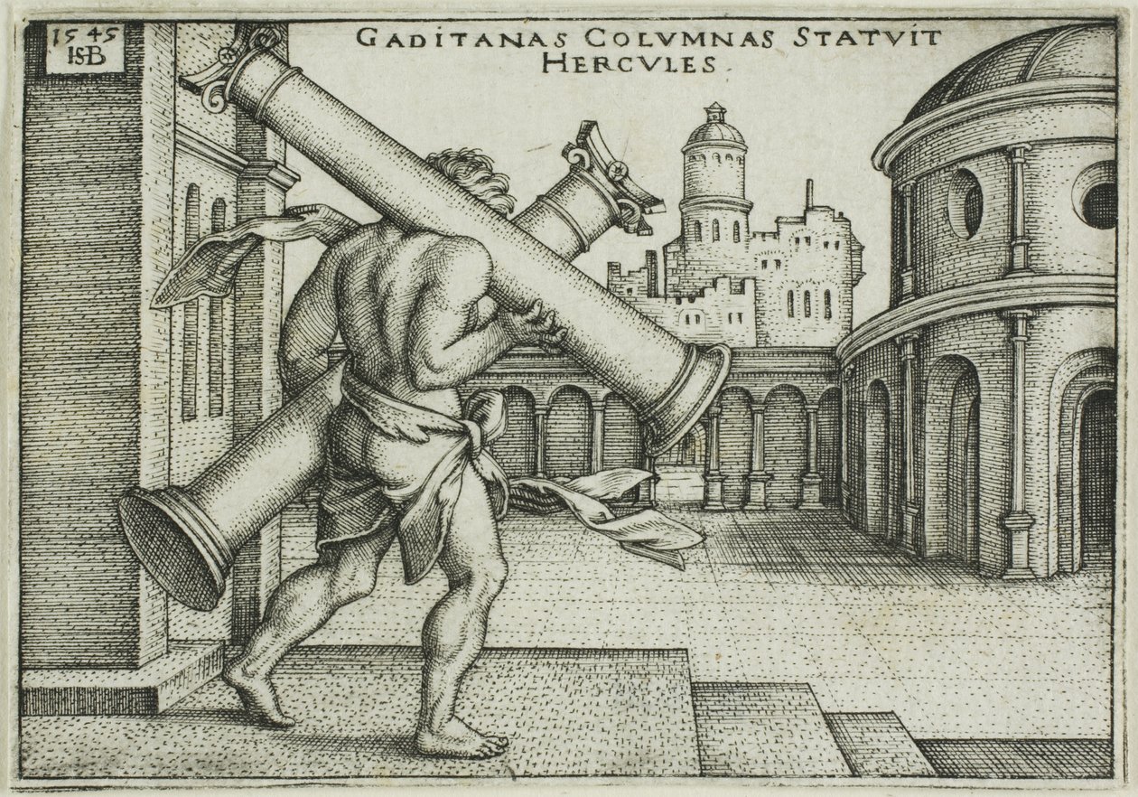 Herkules og Gazas søjler af Hans Sebald Beham