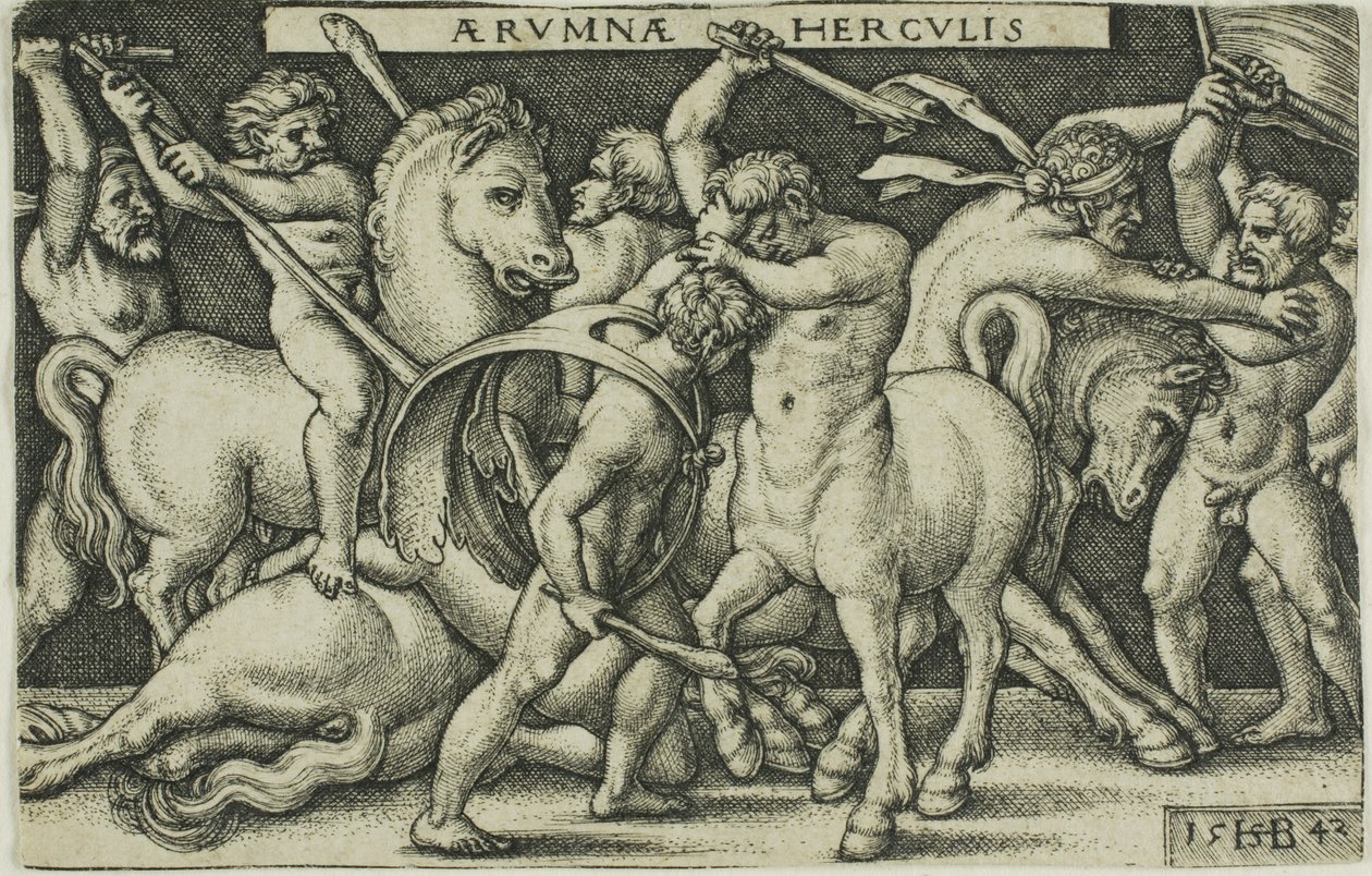 Hercules and the Centaurs, fra Labours of Hercules af Hans Sebald Beham
