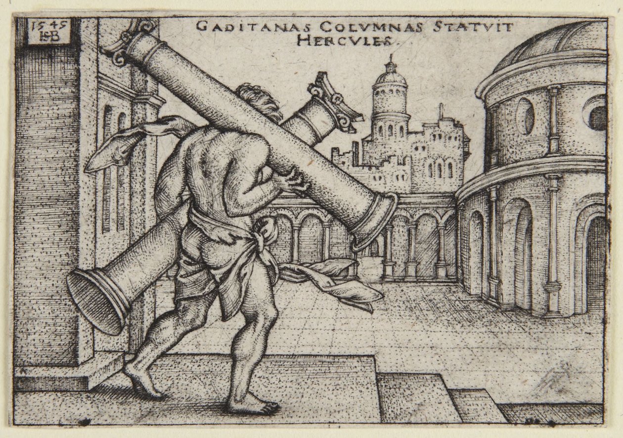 Herkules og søjlerne af Hans Sebald Beham