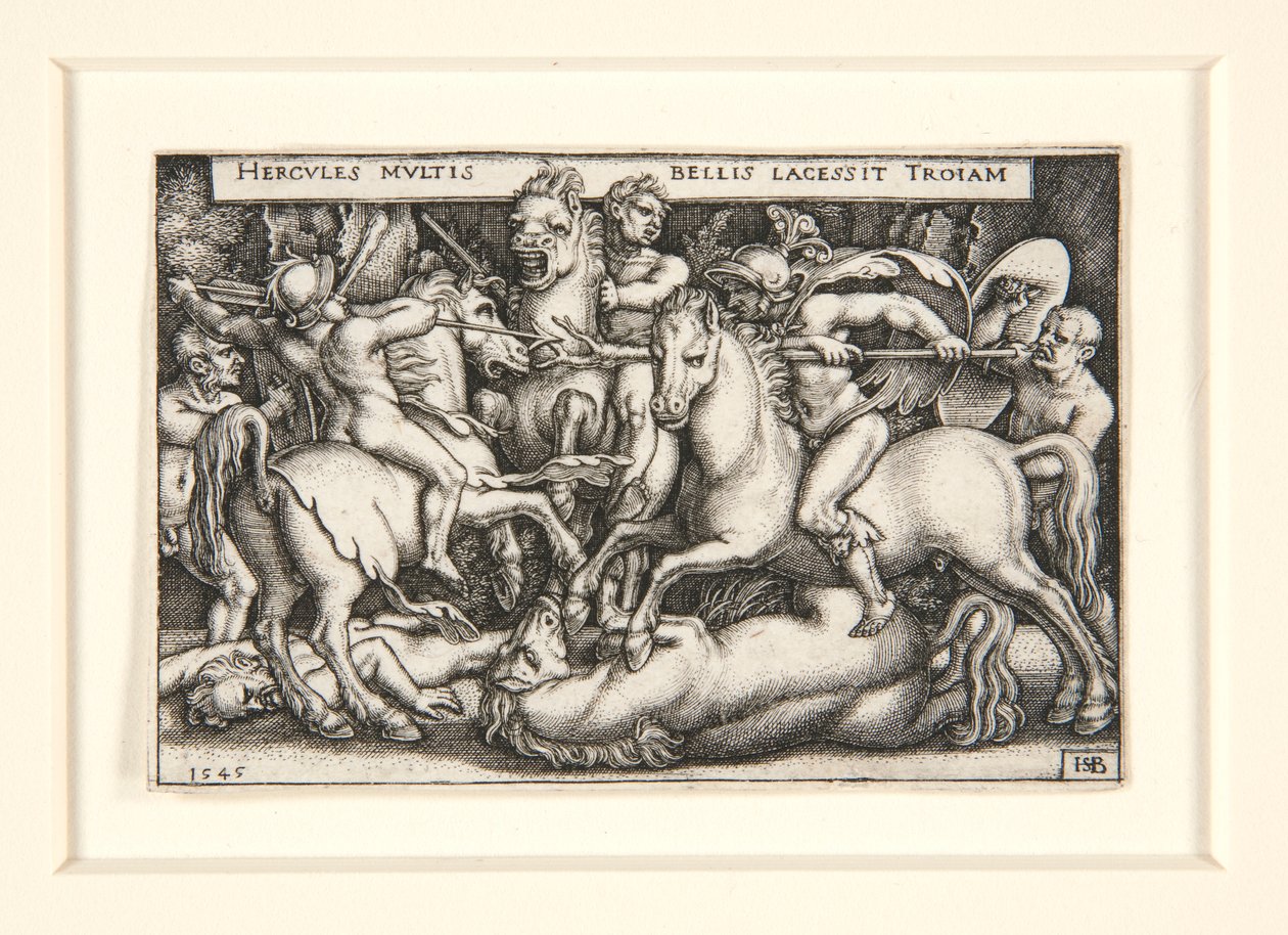 Hercules besejrer trojanerne af Hans Sebald Beham