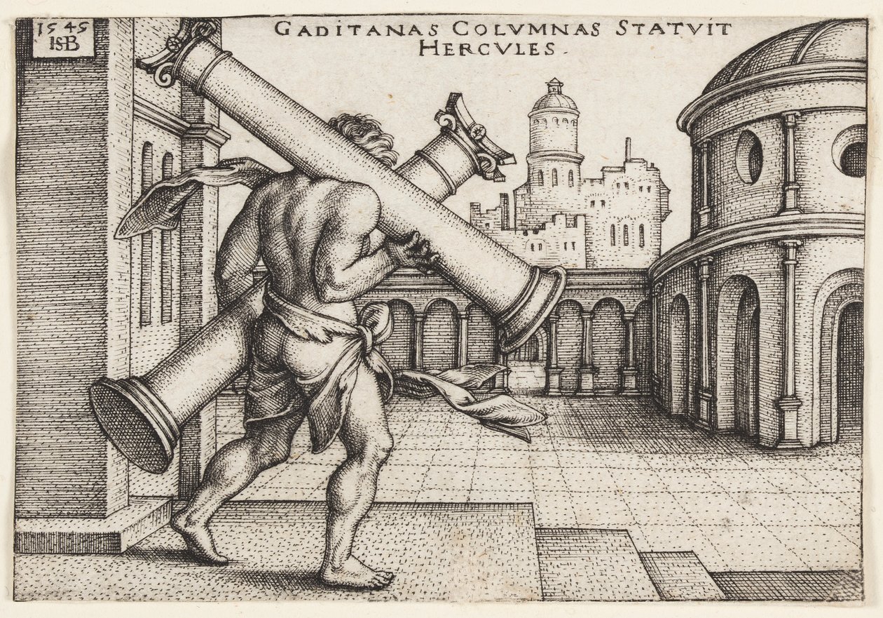 Herkules med Herkules søjler af Hans Sebald Beham