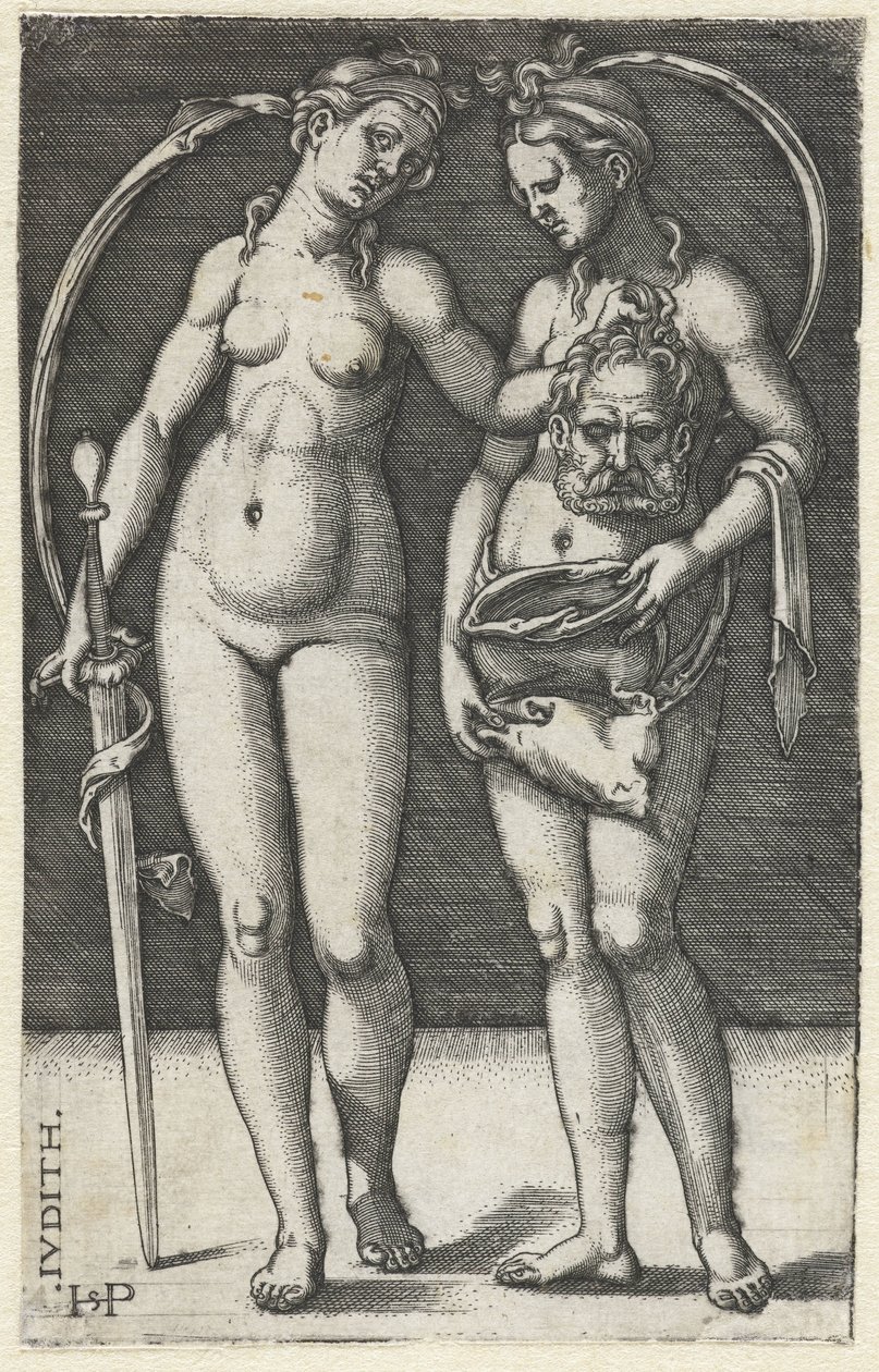 Judith med overhoved af Holofernes og tjenestepige Judith (titel på objekt) af Hans Sebald Beham