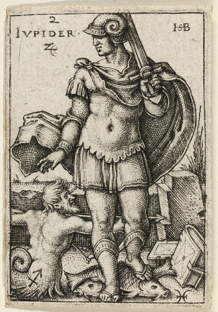 Jupiter, planche to fra De syv planeter med stjernetegnene af Hans Sebald Beham