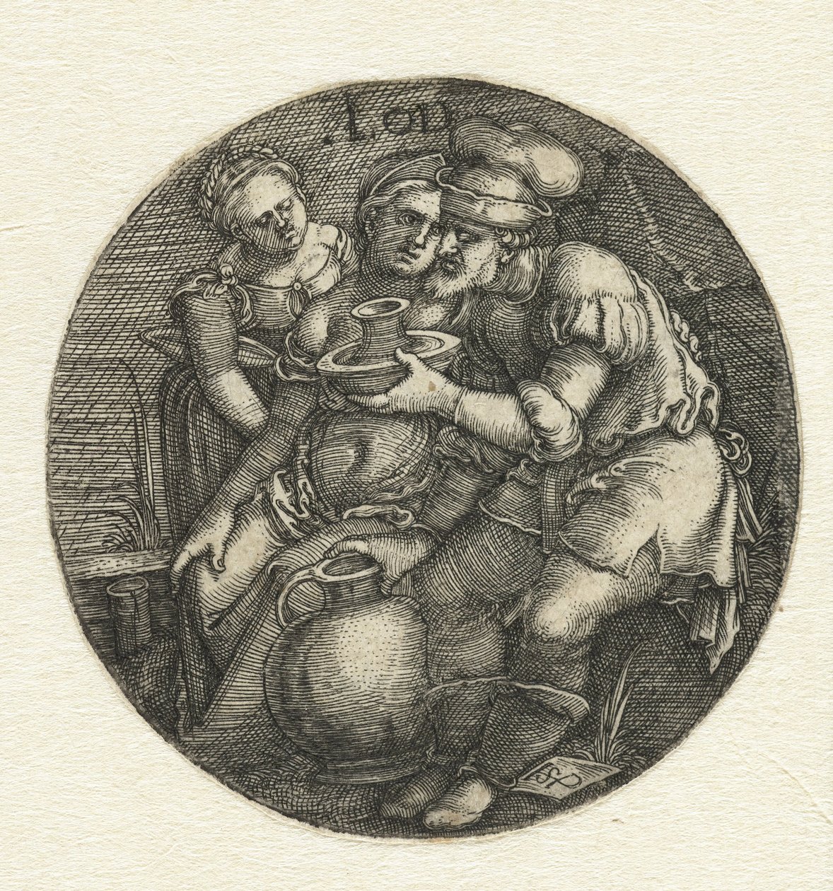 Lot og hans døtre af Hans Sebald Beham