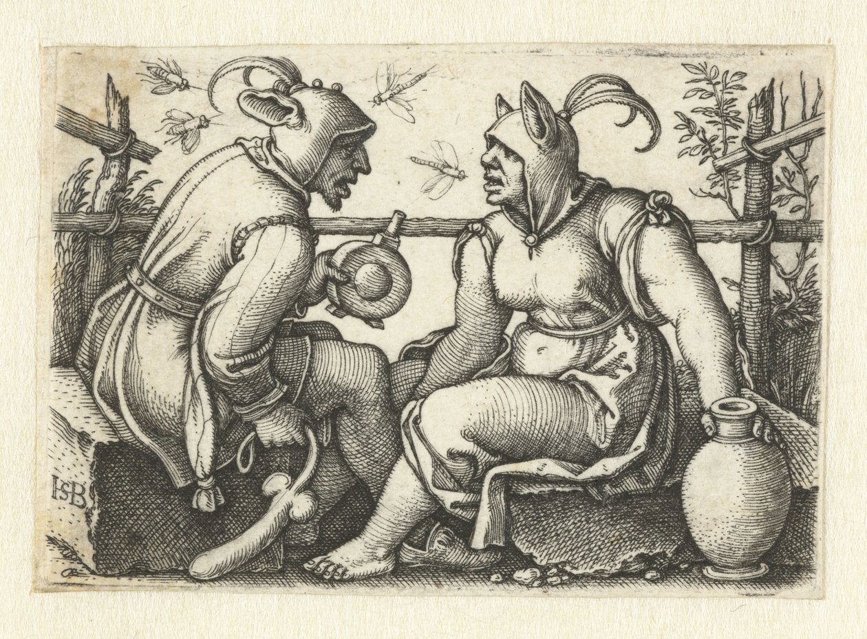 Nar med fallus og kvindelig nar af Hans Sebald Beham