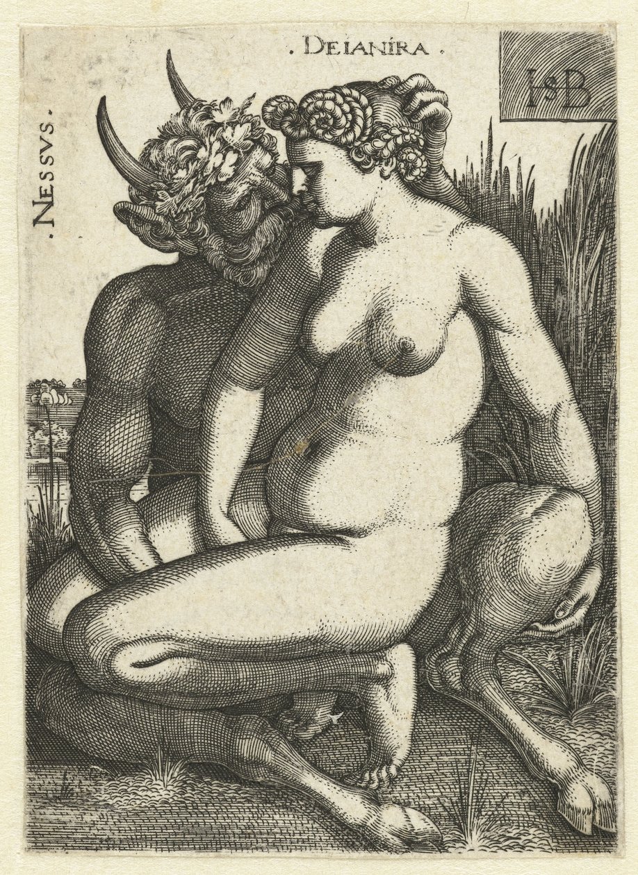 Nessus en Deïnira Nessvs Deianira (titel på objekt) af Hans Sebald Beham