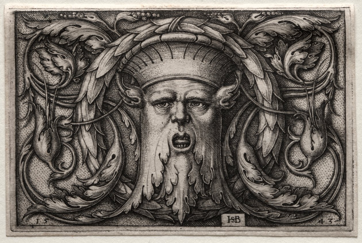 Ornament af Satyrhoved og Krans af Hans Sebald Beham